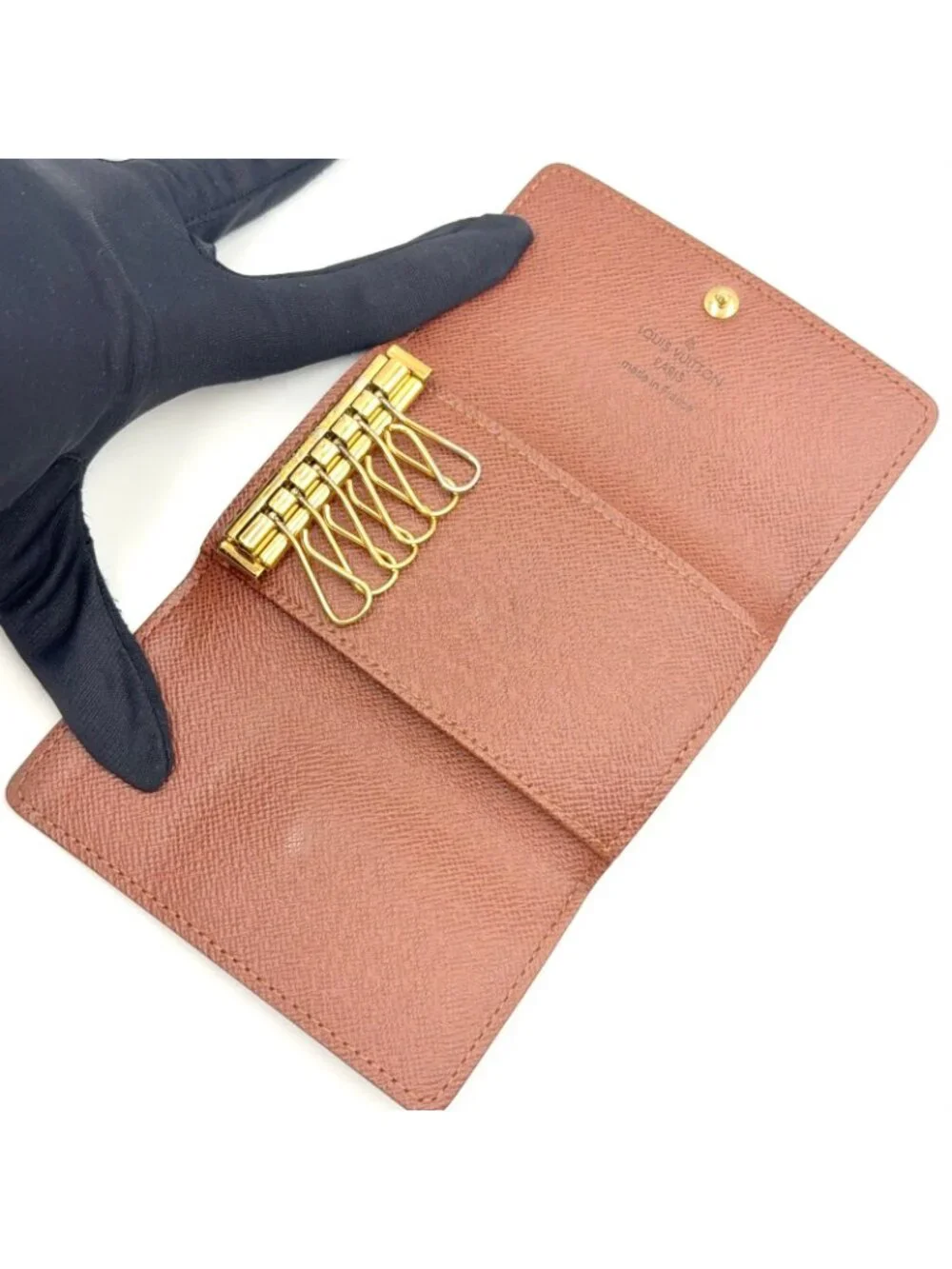 Louis Vuitton Multicles 6 Monogram Leather Brown Key Case Gold Key Holder